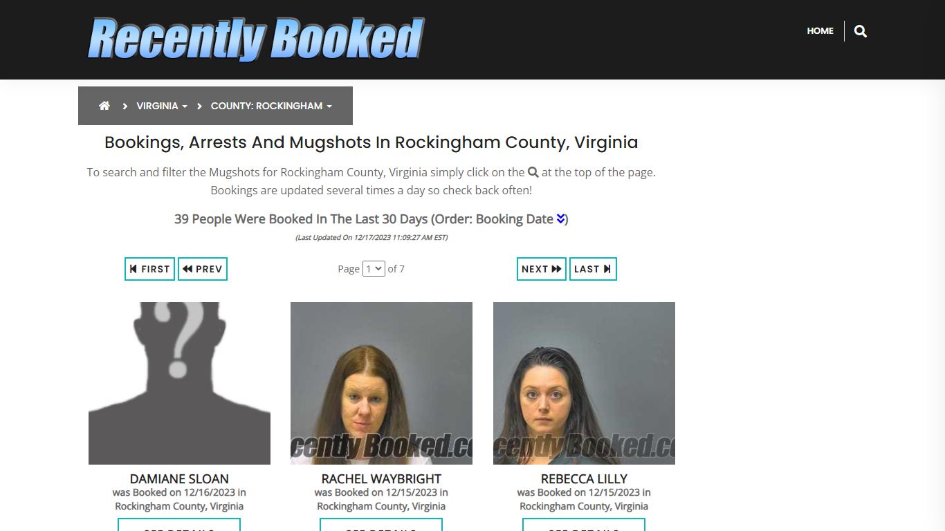 Bookings, Arrests and Mugshots in Rockingham County, Virginia